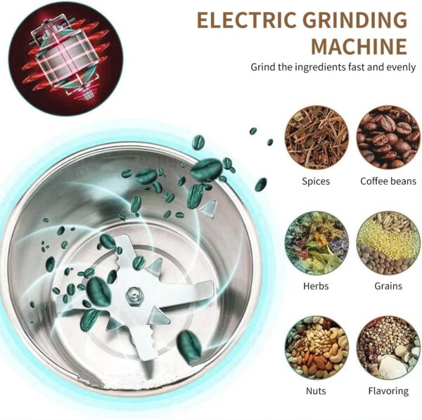 Coffee Grinders Electric Safe and DurableEasy handling,Bean, Herb,Spice Grinder,ButtonsGrinder for kitchenSpice Grinder Electric - Image 3