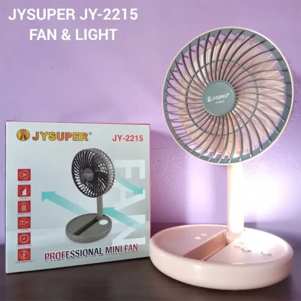 JY-2215 JYSUPER Professional Rechargeable Fan With LED Light - Image 2