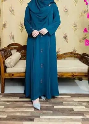 Dubai cherry fabric Tasfiya button borka for women//without hijab only borka