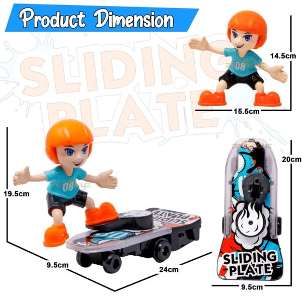 Sliding Plate -Electronic Stunt Skateboard Boy with Music & Light Effect (Multicolor) - Image 3