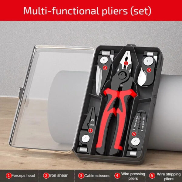 Multifunctional Electrician Pliers 5 in 1 Replaceable Wire Stripping Pliers Wire Cutting Needle Nosed Pliers Special Tools - Image 3