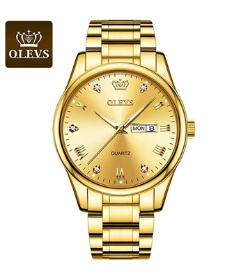 Olevs Luxury Men’s Quartz Watch (Golden)