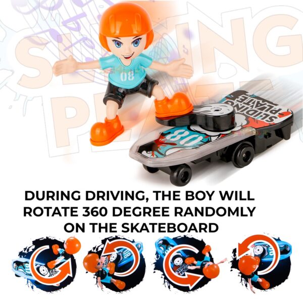 Sliding Plate -Electronic Stunt Skateboard Boy with Music & Light Effect (Multicolor) - Image 6