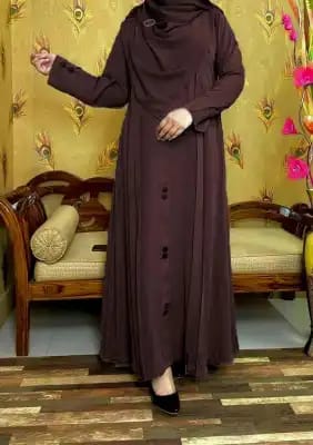 Dubai cherry fabric Tasfiya button borka for women