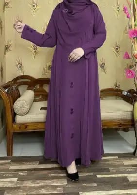 Dubai cherry fabric Tasfiya button borka for women