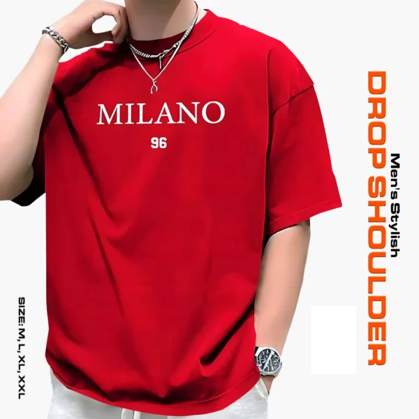 Men's Stylish Drop Shoulder- Milano Red