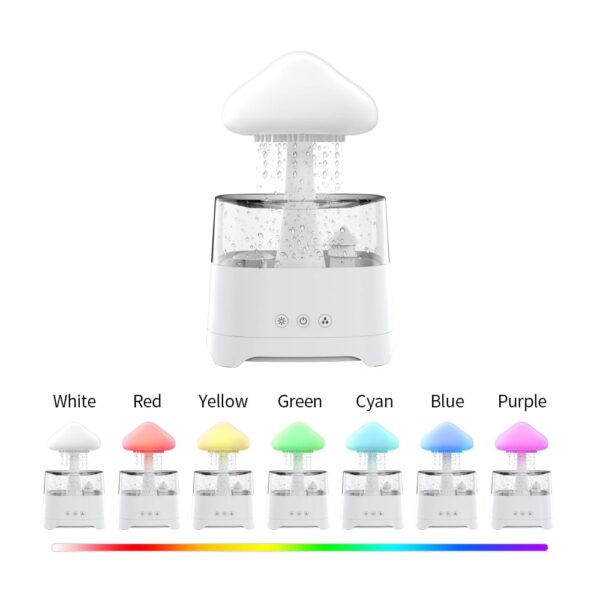 5 IN 1 Bluetooth Speaker Rain Cloud Humidifier, switchable 7 colors, 450ml capacity super quiet, intelligent anti-dry function - Image 7